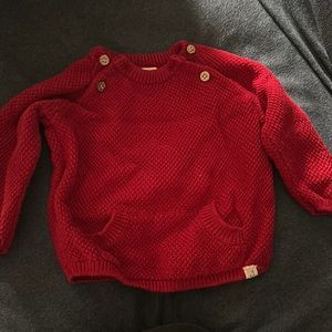 Red holiday boys sweater - 12/18 months